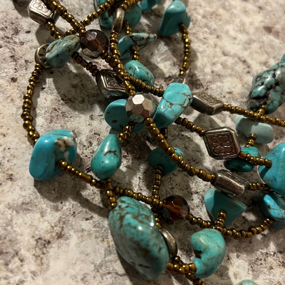 Multi-Strand Layered Turquoise Beaded Necklace - Picture 6 of 6